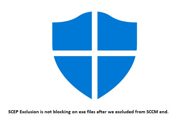CMINFRA_84_SCEP Exclusion is not blocking on exe files after we excluded from SCCM end.