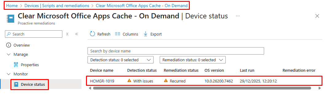 MDM_81_Clear Microsoft Office Apps Cache Using Intune Remediation ...
